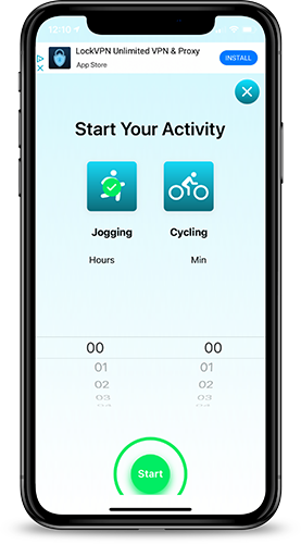 Safe Velo App Cycling Screen with details with transparent background